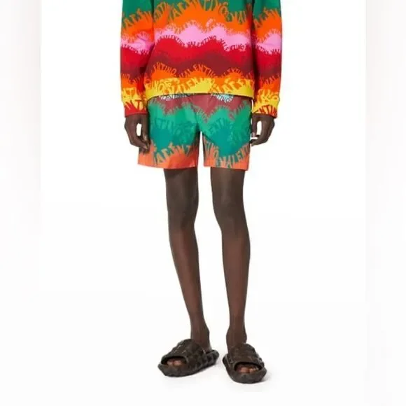 NWT Valentino Printed Silk and Cotton Shorts Size 56 EU Xl USA